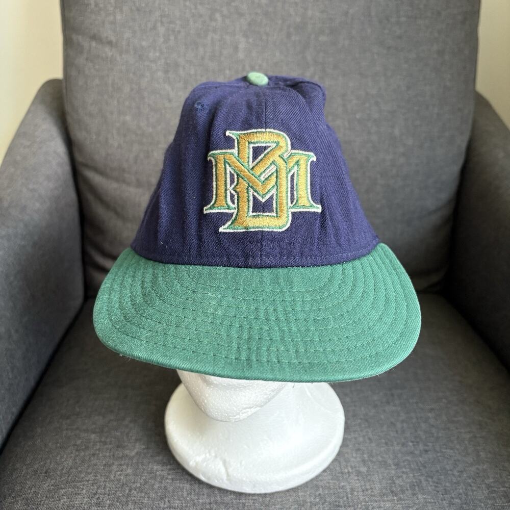 Vintage Milwaukee Brewers New Era 5950 Pro Model Fitted Hat 7 1/4 USA 100% Wool‎